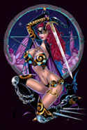 Tarot the Sword Maiden Color Art Print